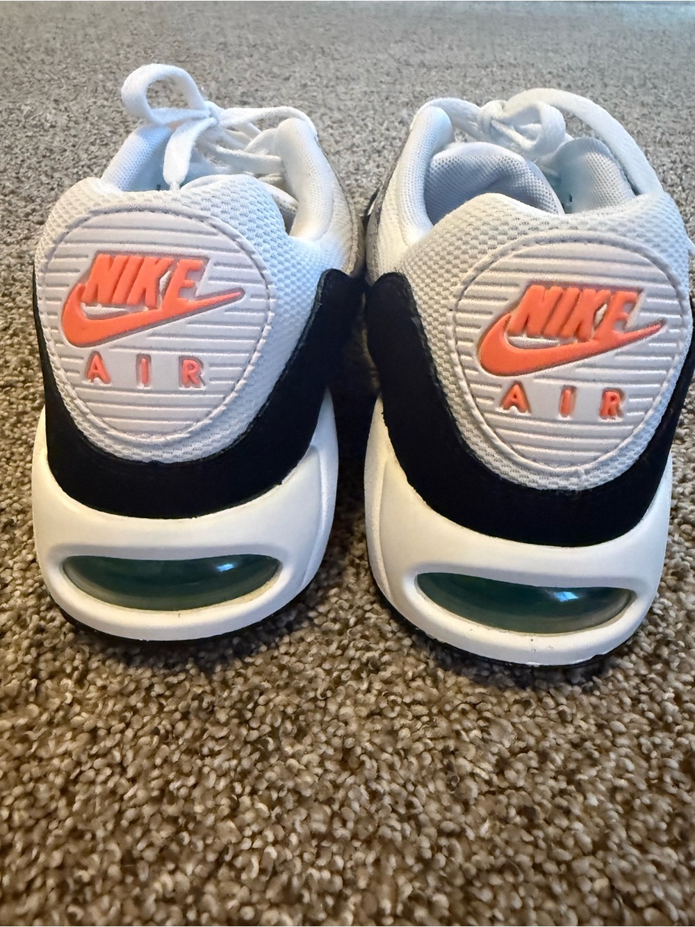 Nike White, Black, Gray & Teal Retro Runner with Coral Accents